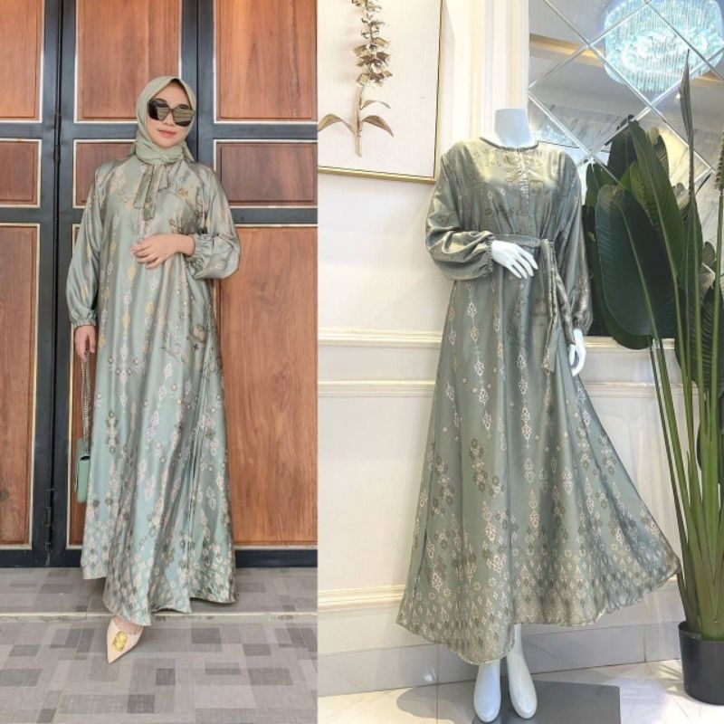 DENADA DRESS DIOR SILK/GAMIS SILK BUSUI/GAMIS RAYA MEWAH KUALITAS BUTIK