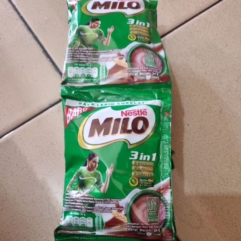 

Milo Minuman serbuk cokelat 3 in 1 berat 34 gr