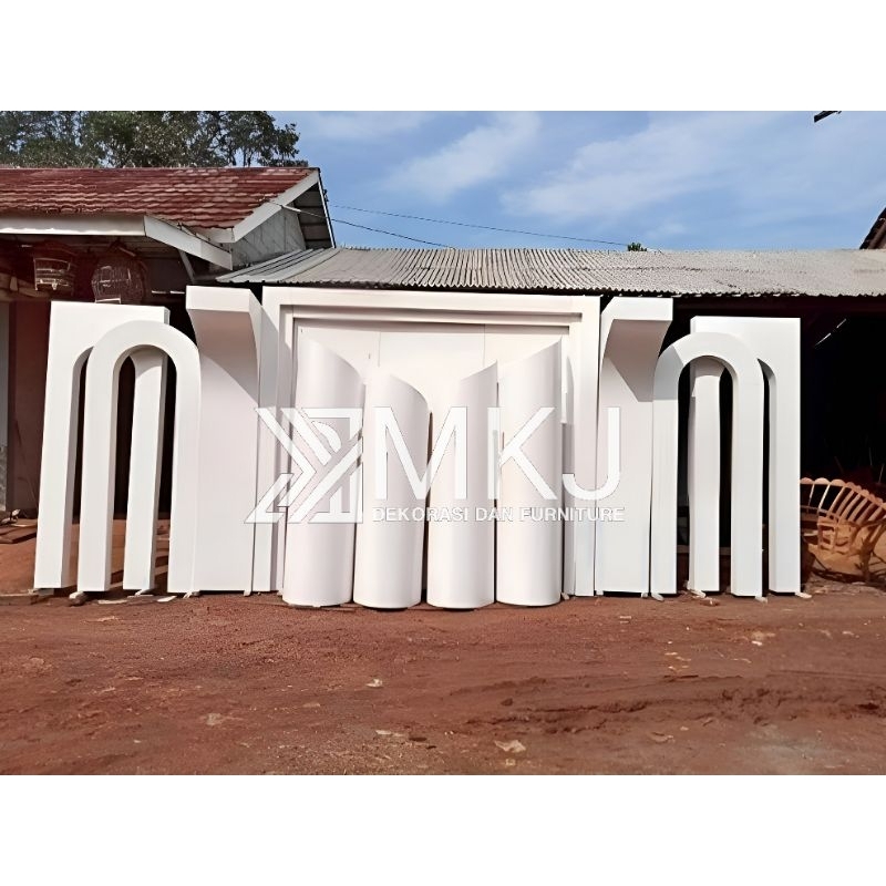 backdrop pelaminan / backdrop pernikahan / pelaminan backdrop triplek 3D / dekorasi pernikahan terba