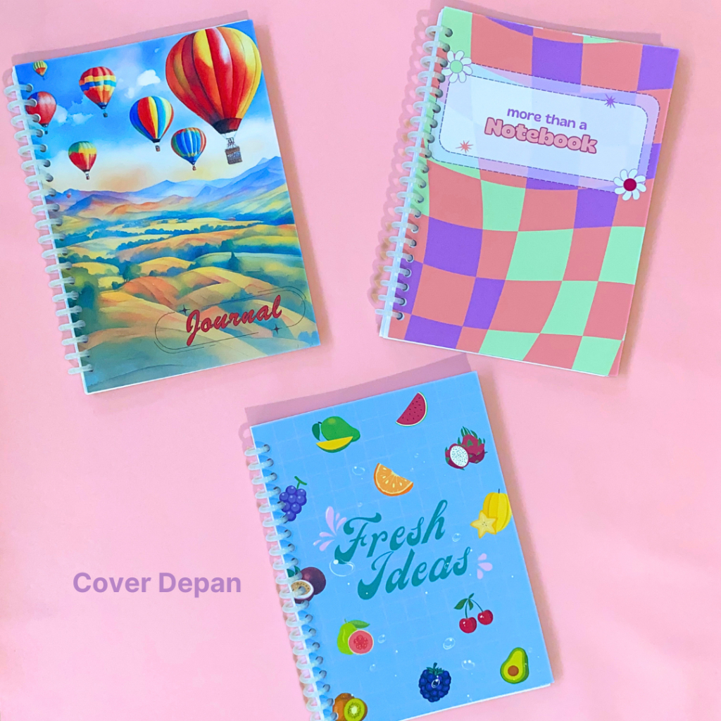 

Notebook A5 Buku Tulis Jurnal Buku Diary Lose Leaf Binder Kuliah Ring Aesthetic Cute