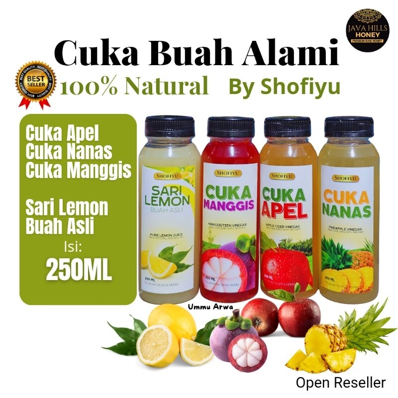 

Shofiyu Cuka Apel Original Alami 250ml With Mother | Cuka NANAS Shofiyu | Cuka Manggis Buah Naga Sari Lemon Buah asli Java Hills Honey Probiotik alami