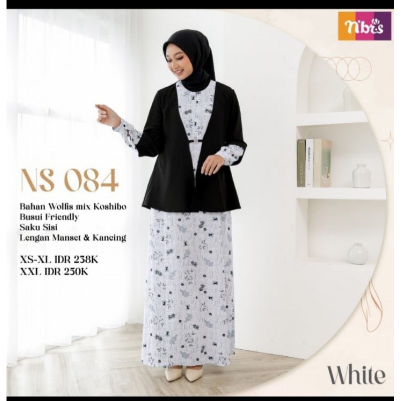 gamis remaja NS 084 black by nibras