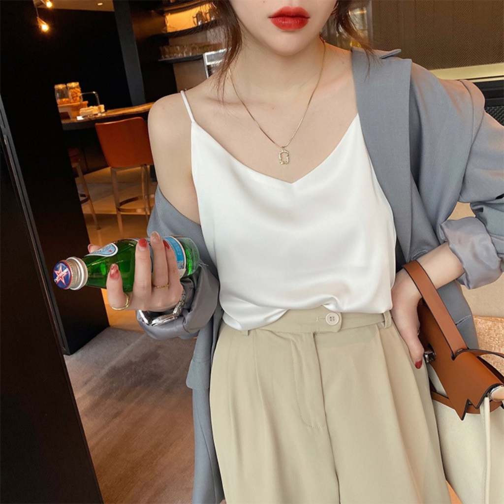 Tanktop Croptop sexy KOREAN / ALL Size XL Saten Velvet Premium / TANKTOP KOREAN SEXY / Atasan Tankto