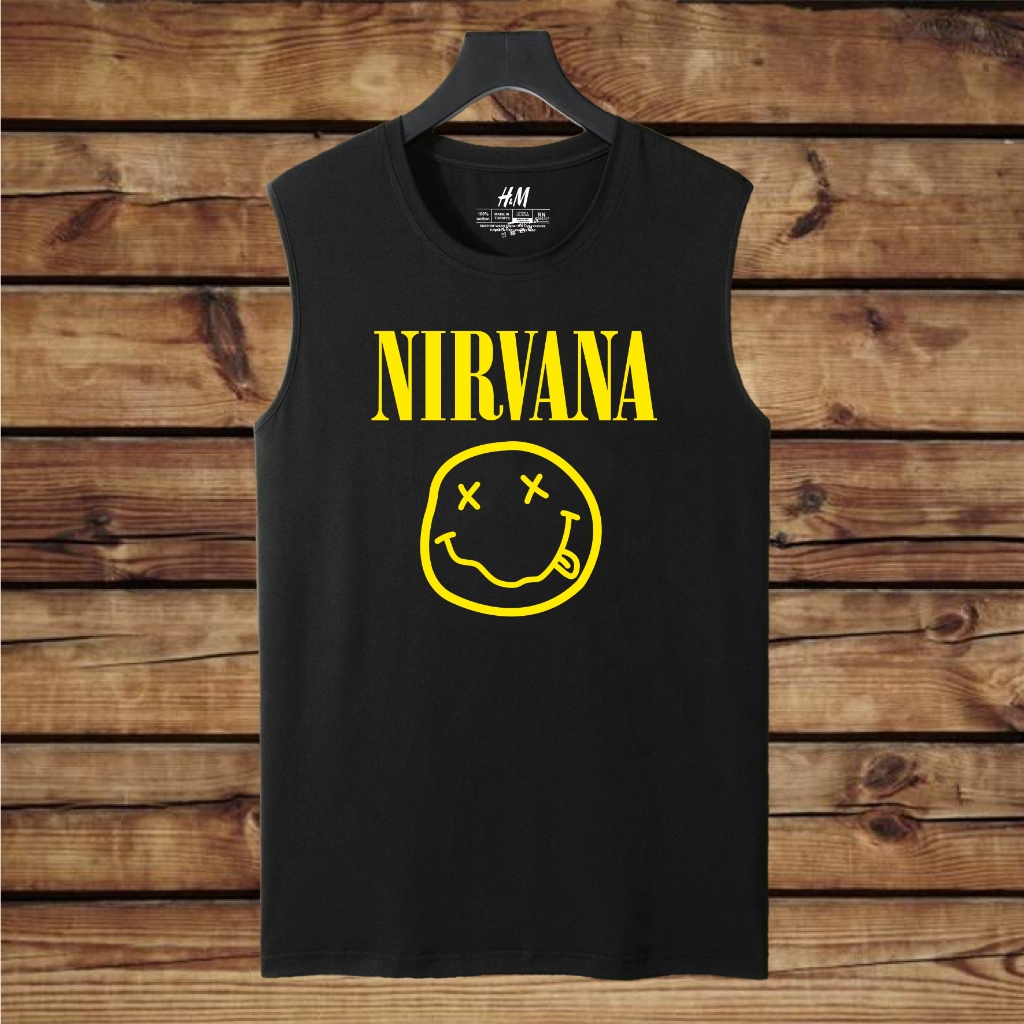 kaos distro tanpa lengan NIRVANA kaos lekbong musik band rock alternatife metal punk dangdut koplo p