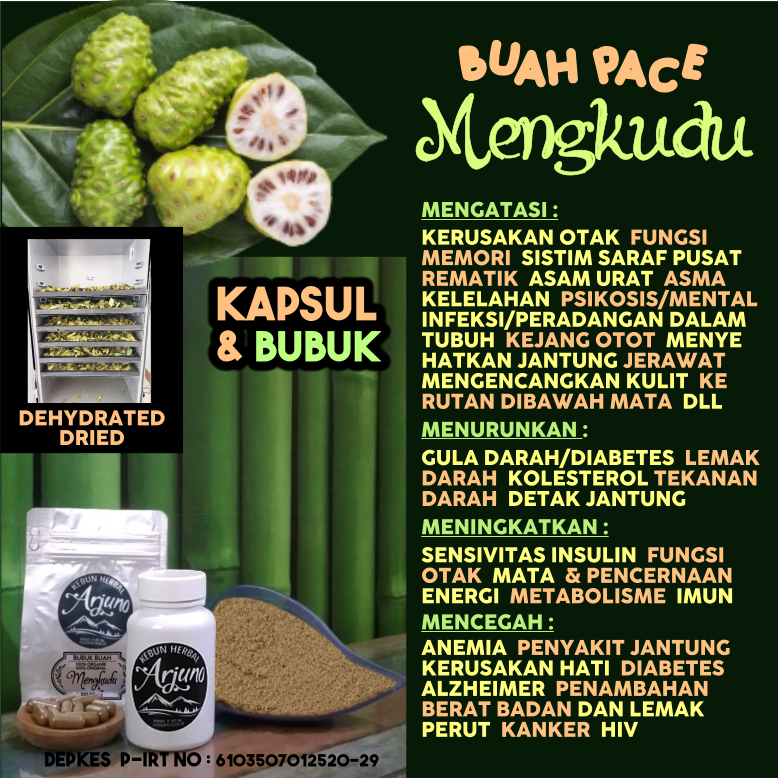 

Dehydrated Dried Kapsul & Bubuk Buah Mengkudu Pace Obat Kerusakan Otak Saraf Asam Urat Rematik Asma Kejang Otot Kelelahan Kesehatan Jantung Hipertensi Kolesterol Diabetes Anemia Mengencangkan Kerutan Kulit Wajah Dll Herbal Alami