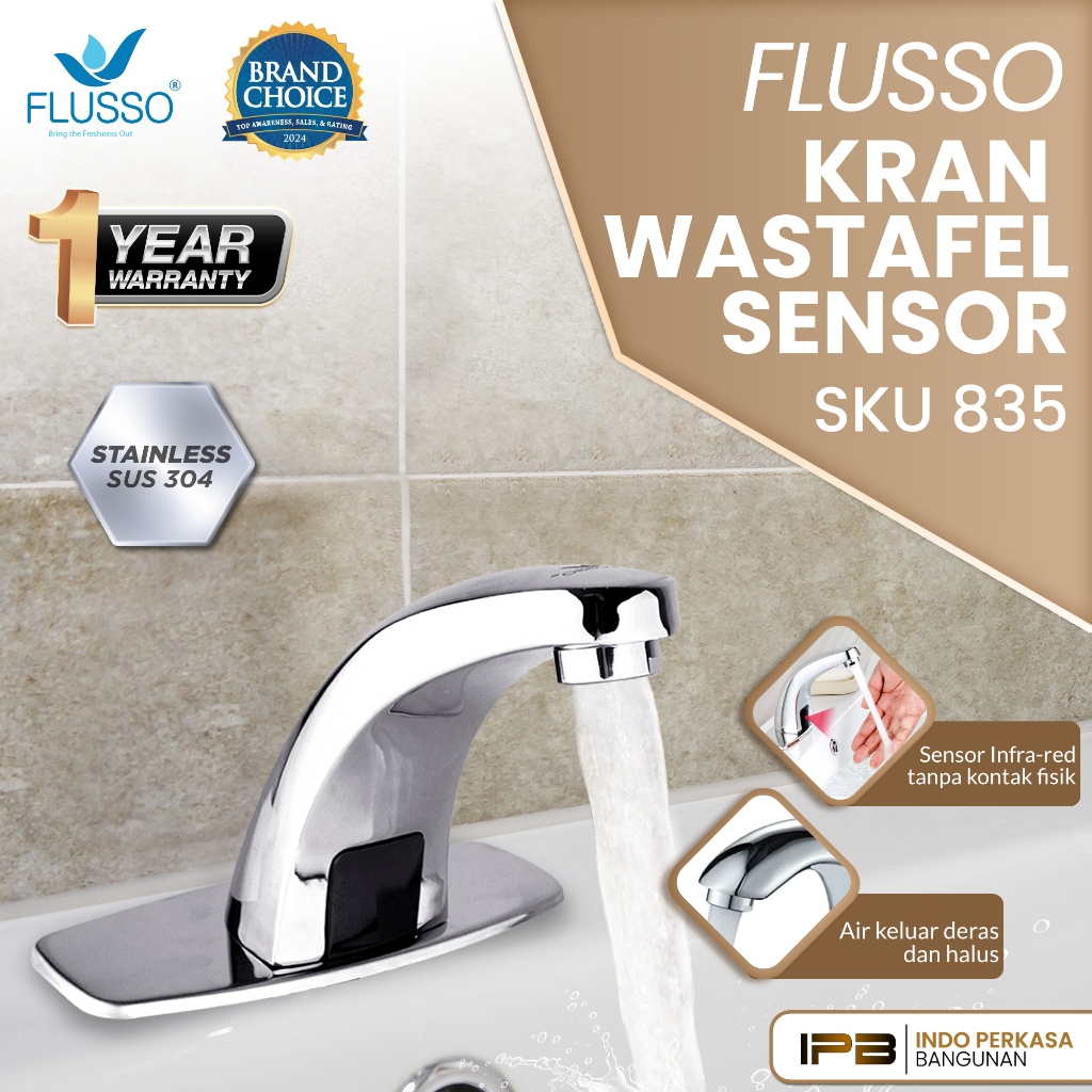 Flusso Kran Sensor Keran Air Otomatis Keran Wastafel Sensor Kran Kwt Sensor 835