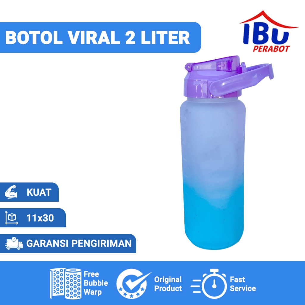 BOTOL VIRAL 2 LITER / botol minum viral unik/ botol motivasi