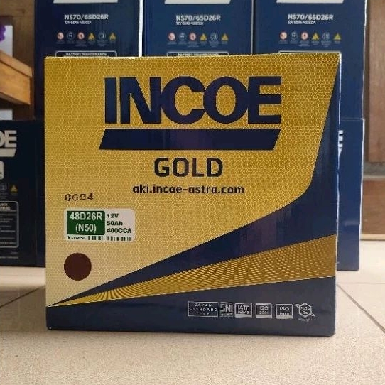 Aki Mobil Kijang Kapsul, Kijang LGX, Kijang Super N50 48D26R INCOE GOLD Aki basah 12V/50AH