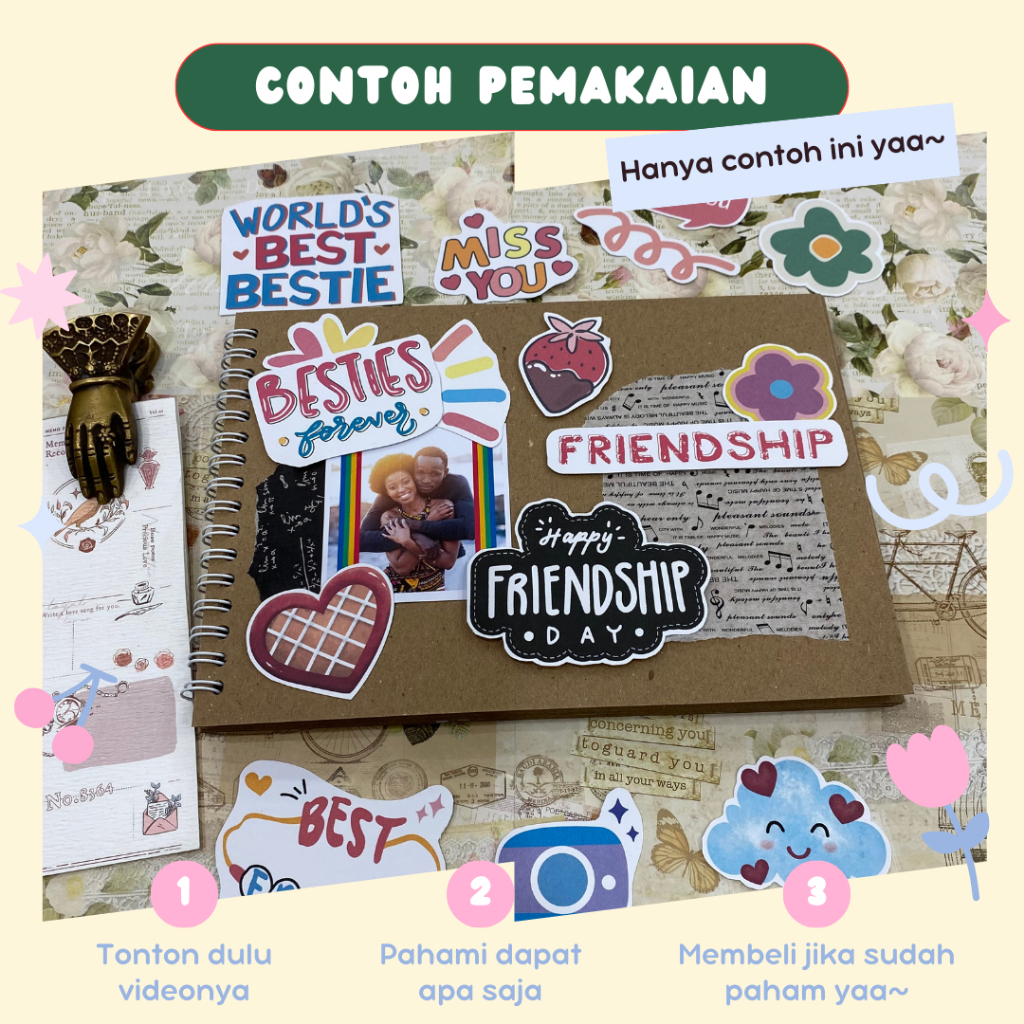 

Scrapbook Kit untuk Ucapan Birthday Friendship I Love You dan Graduation