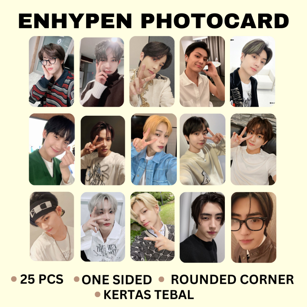 25pcs PHOTOCARD ENHYYPEEN UNOFFICAL PC KPOP FREEBIES LOMO CARD