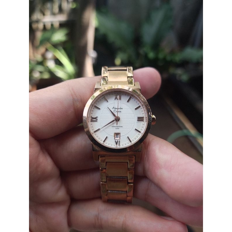 Jam tangan wanita alexander christie rose gold