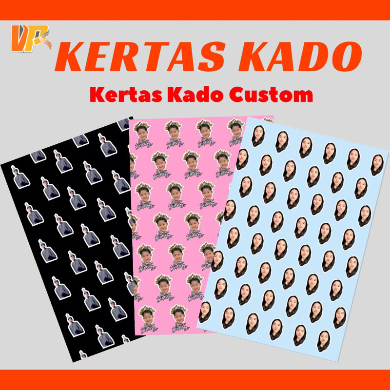 

KERTAS KADO UKURAN A3 +/ CUSTOM WAJAH / CUSTOM TULISAN / GIFT PAPER