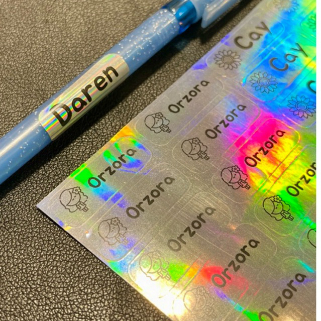

CUSTOM - STICKER Min 2 Paket Nama Hologram Kecil Alat Tulis