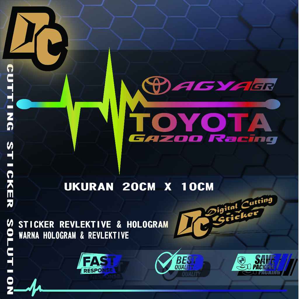Sticker Logo Toyota Agya GR Stiker Mobil Variasi Ekg Hologram Dan Reflektive