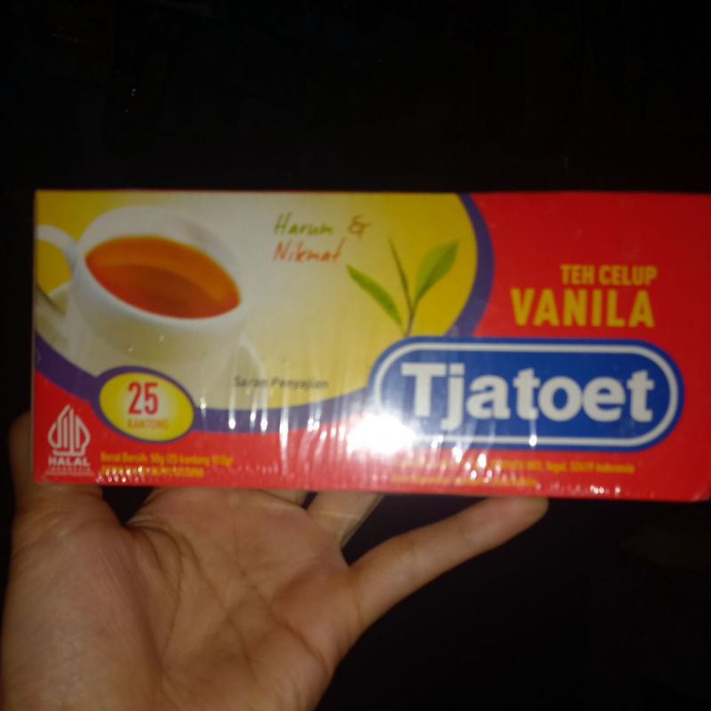 

tjatoet teh celup vanila 1 box isi 25 kantong