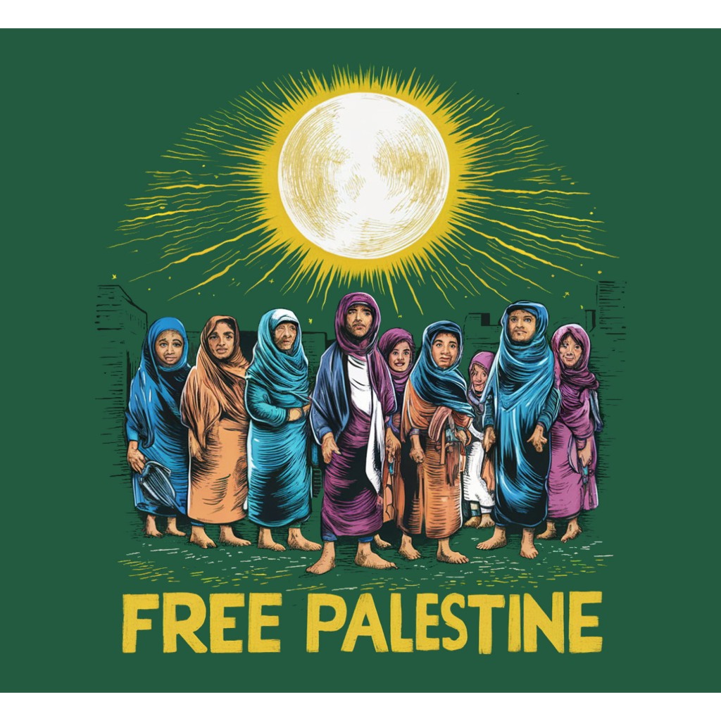 FREE PALESTINE Sablon Setrika/Sablon DTF Printing Siap Press Kaos/Sweatshirt/Crewneck/Hoodie/Totebag