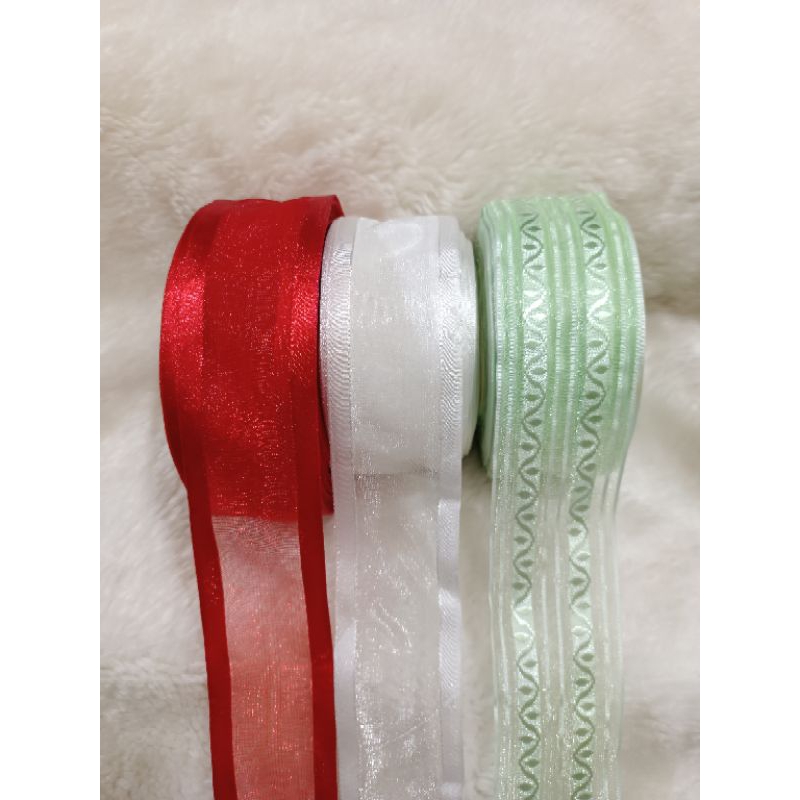 

Pita organdi organza Lis satin 4 cm per 3 meter & 1 rol