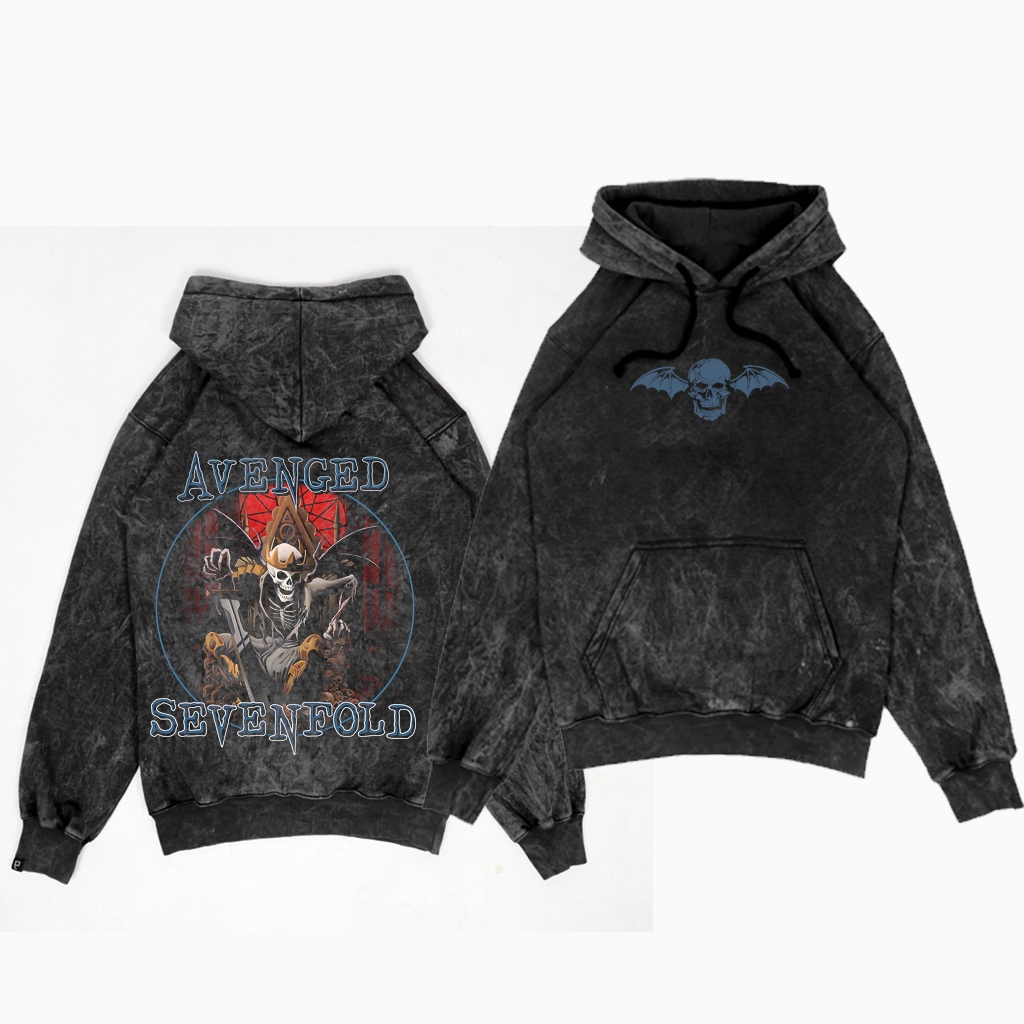 Murah Jaket Sweater Hoodie AVENGED SEVENFOLD A7X Keren Pria & Wanita Hoodie Sandwash A7X