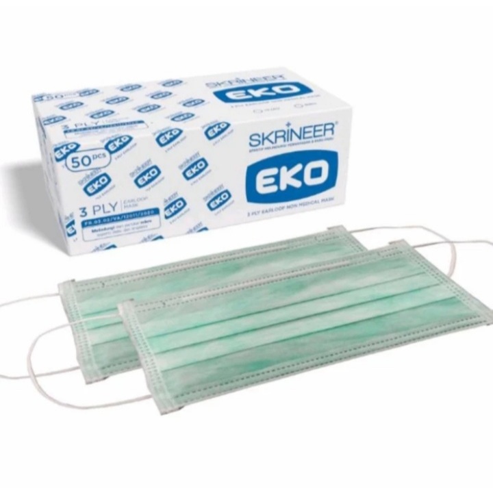 Skrineer Eko 3play Earloop Mask Masker Kesehatan Box isi 50pcs