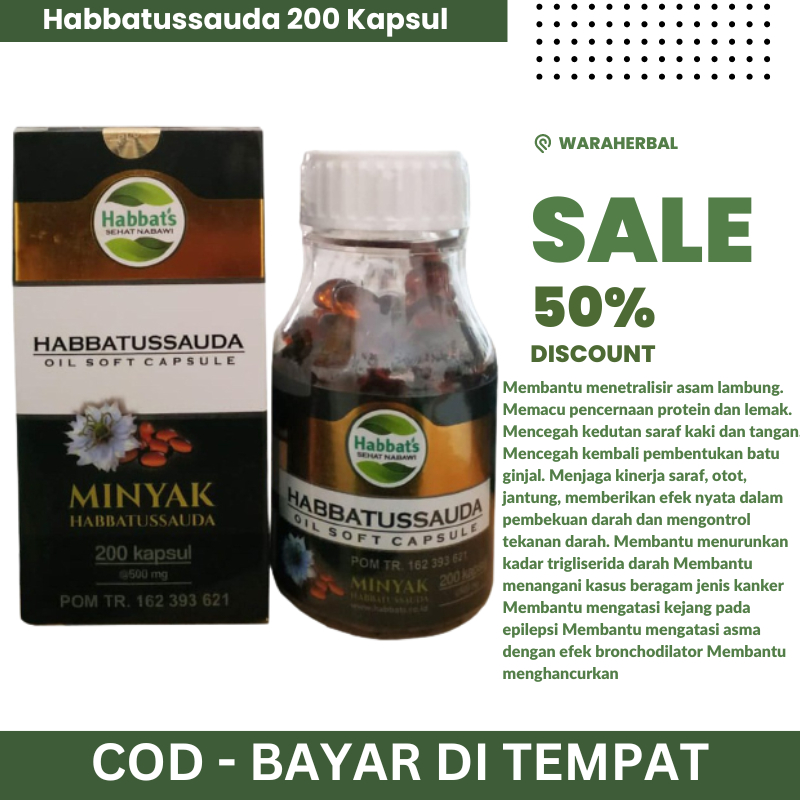 HABBATUSSAUDA ETHIOPIA OIL SOFT CAPSULE "HABBAT'S SEHAT NABAWI" ASLI ORIGINAL 100%