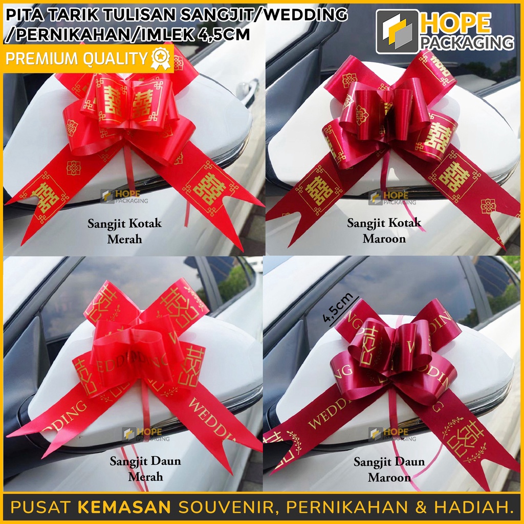 

HANYA DISINI PROMO Harga 1 pcs Pita Tarik Tulisan Sangjit Wedding Pernikahan Imlek Gong Xi Fa Chai 5cm