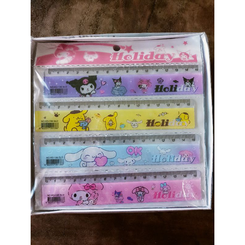 

Penggaris 12cm motif cowok karacter super hero, kuromi renteng isi 4pcs