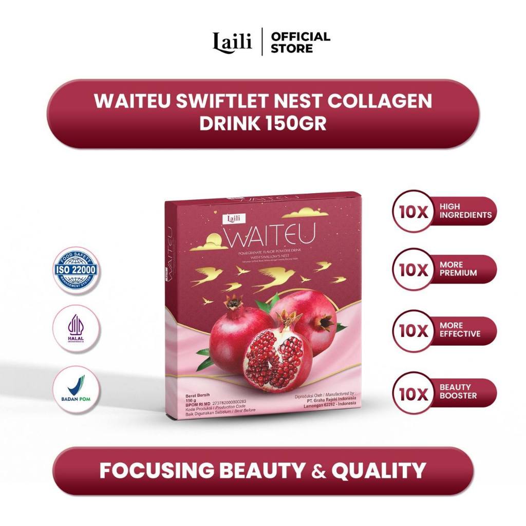 Waiteu Pemutih Kulit Permanen Ampuh Minuman Kolagen Herbal Alami High Collagen Drink Original BPOM