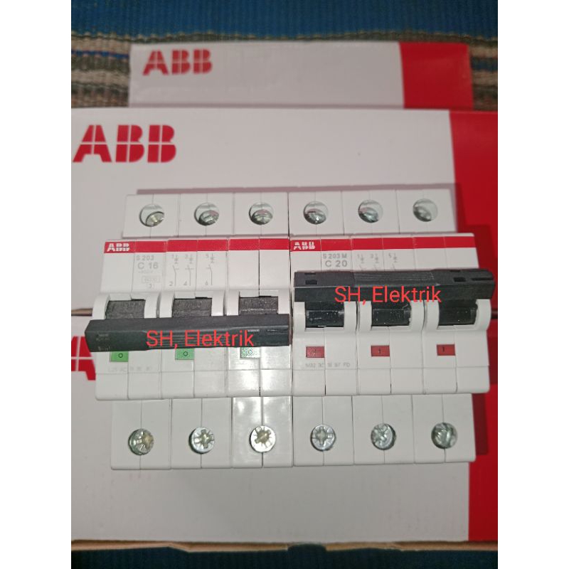 ABB MCB 3PHASE 16A-20A-25A 6KA/ABB SH203-C20 SH203-C16