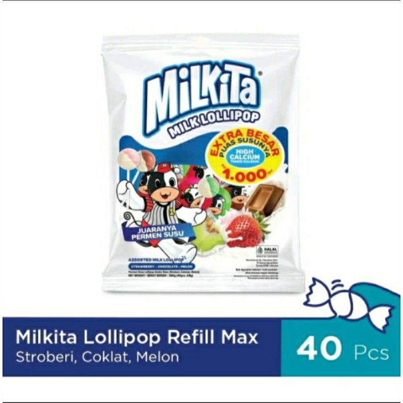 

Milkita Lollypop Extra Besar isi 40pcs & Milkita Milk Candy isi 30pcs