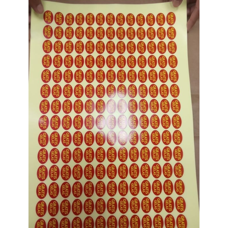 

cetak Label Sticker A3+ Custem sesuai Keinginan + Cutting + Fre Desaign