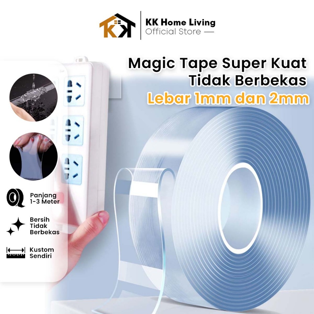 

(KK) Magic Tape Nano / Double Tape / Super Tape Kuat Dicuci Tanpa Bekas Multifungsi.HIGH QUALITY