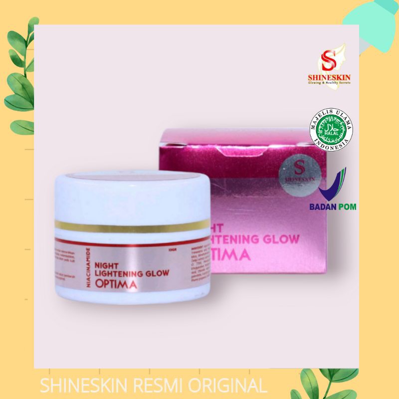 SHINESKIN NIGHT LIGHTENING GLOW OPTIMA, Cream malam glow (original)