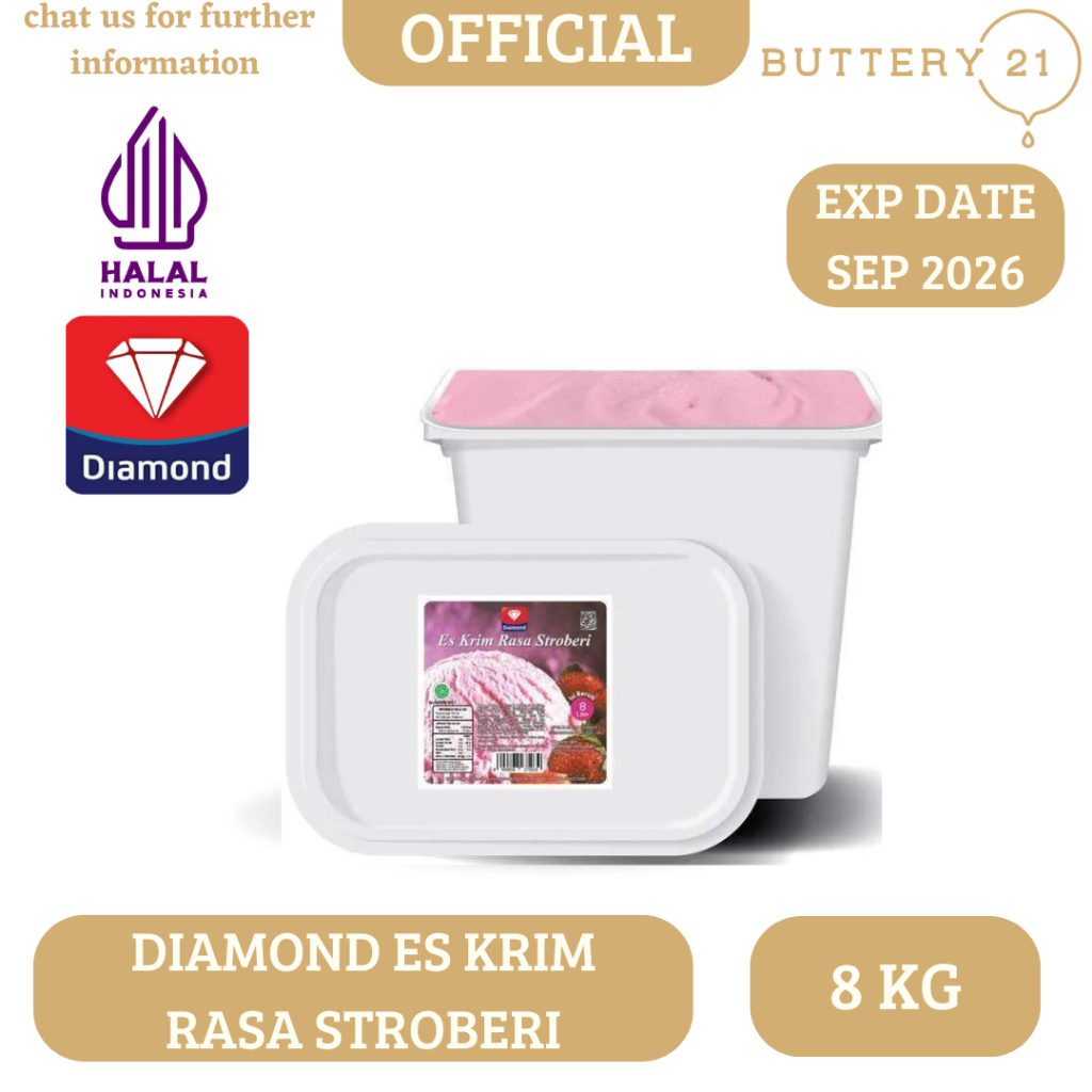 

DIAMOND ICE CREAM STRAWBERRY 8 KG/ES KRIM STROBERI