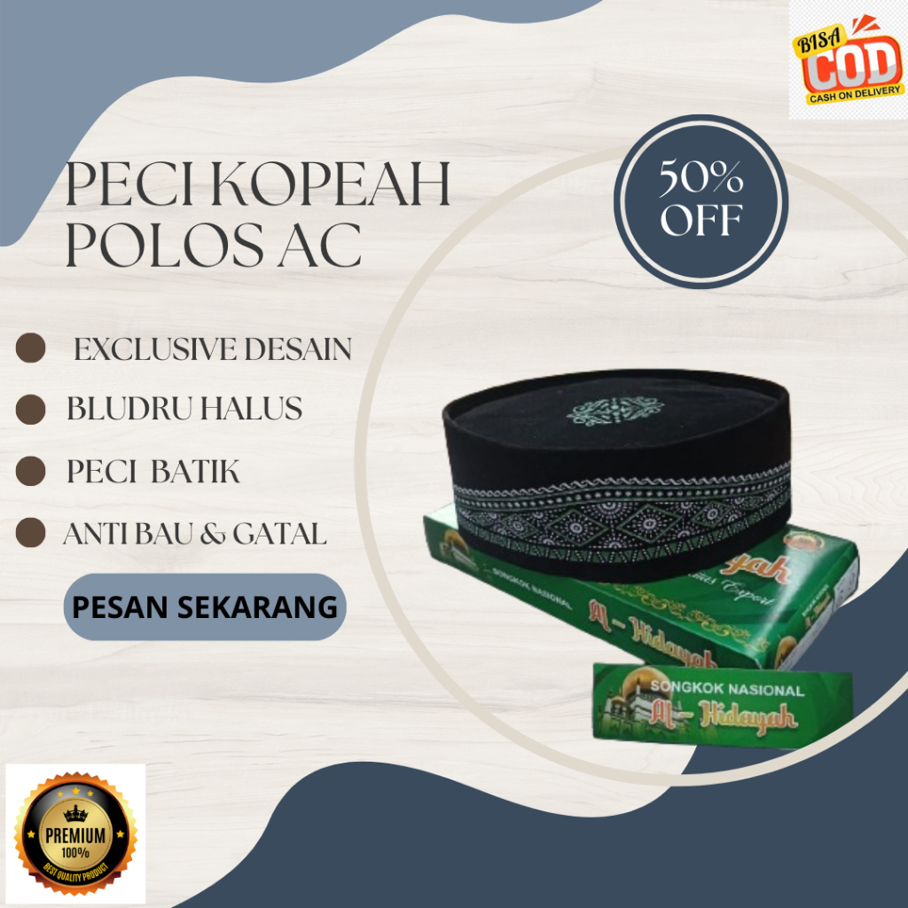 Peci Songkok Nasional Ac Corak Batik  ORIGINAL Kopeah