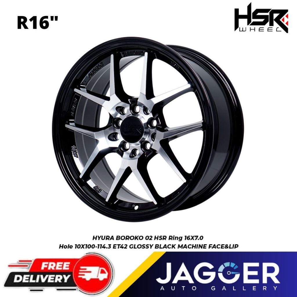 Velg mobil ring 16 baut 5 HSR HYURA BOROKO untuk rush/terios, innova, brv, veloz/xenia, sienta, supr