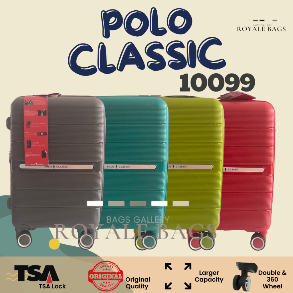Polo Classic 10099 Series Tas Koper 20 inch / 24 inch Original Double Zipper / Anti Theft - Expandab