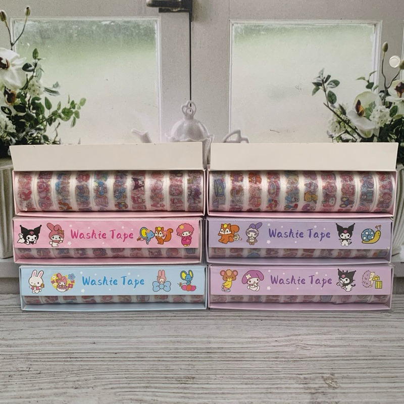 

Washi Tape 1 set 10 pcs roll Sanrio Hello Kitty Kuromi My Melody Cinnamoroll Bunny SZ-151 V2 SS-1282