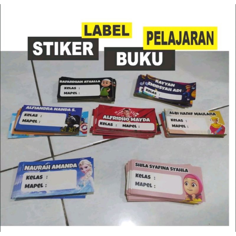 

label buku pelajaran label buku sekolah stiker termurah
