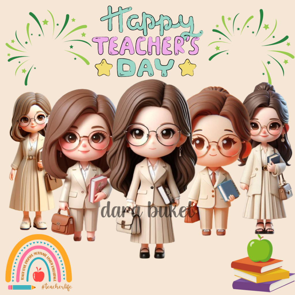 topper guru non hijab/ topper untuk buket/ topper hari guru