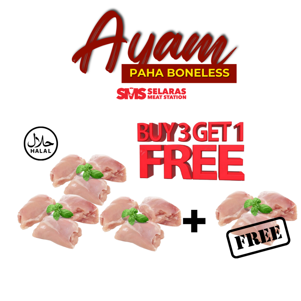 

Paket Hemat Buy 3 Get 1 Free Paha Ayam Fillet Boneless Tanpa Tulang 1.9 Kg Tangerang