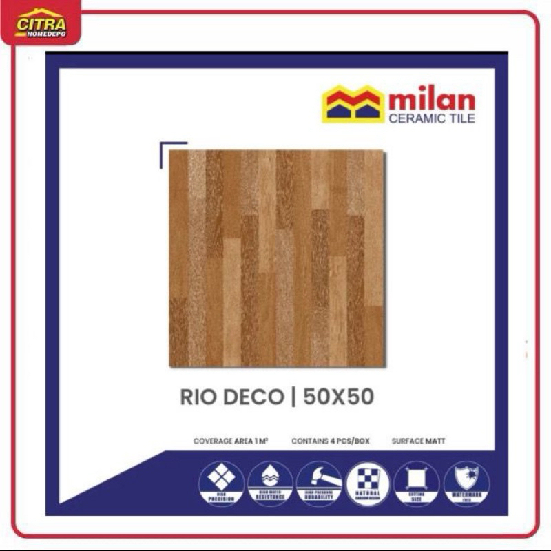 Keramik Lantai Milan Parquet 50x50 Motif Kayu | Wood Series