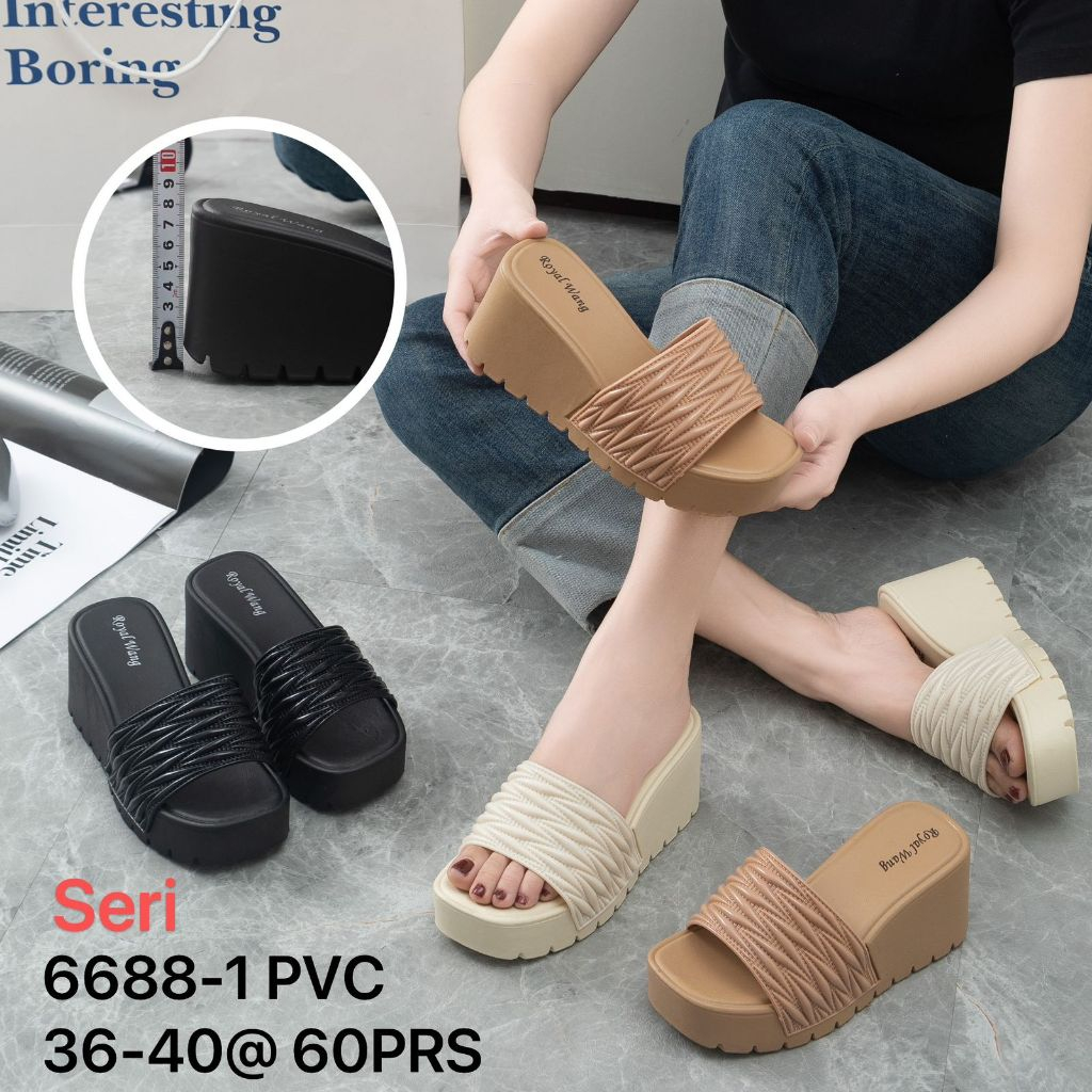 Sandal Selop Wedges Wanita Jelly  AURELIE Terbaru MJ-6688-1