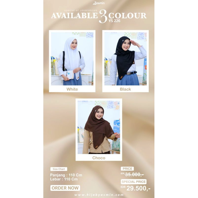 HIJAB SEGI EMPAT VOAL POLOS || YS 226 BY : YASMIN HIJAB