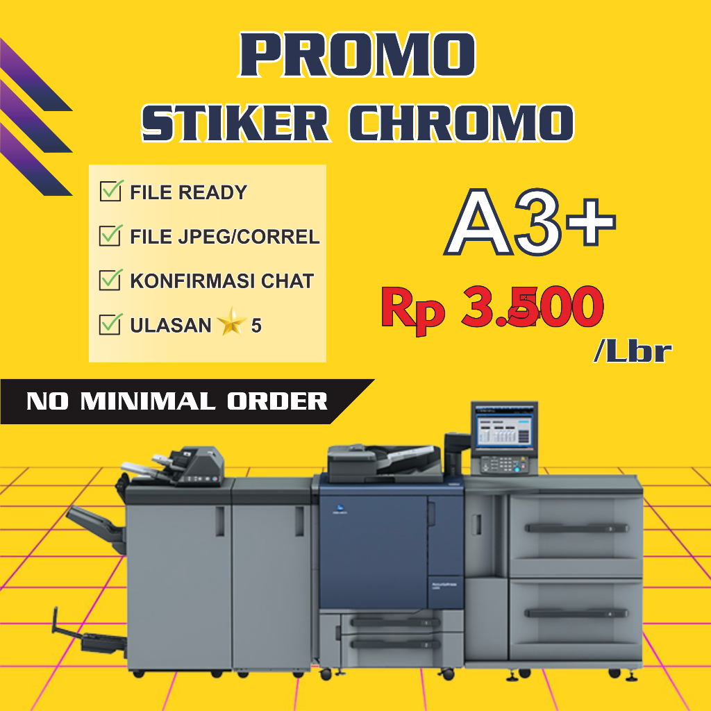 

PROMO CETAK Sticker A3+ HVS/Chromo Custom Label Packaging Kemasan Makanan Minuman Tahan Lama Kualitas Baik