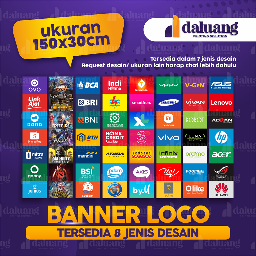 150x30CM | Spanduk Banner Custom Agen Bank  Desain Bisa Request Desain Pulsa Konter Bank Game Online