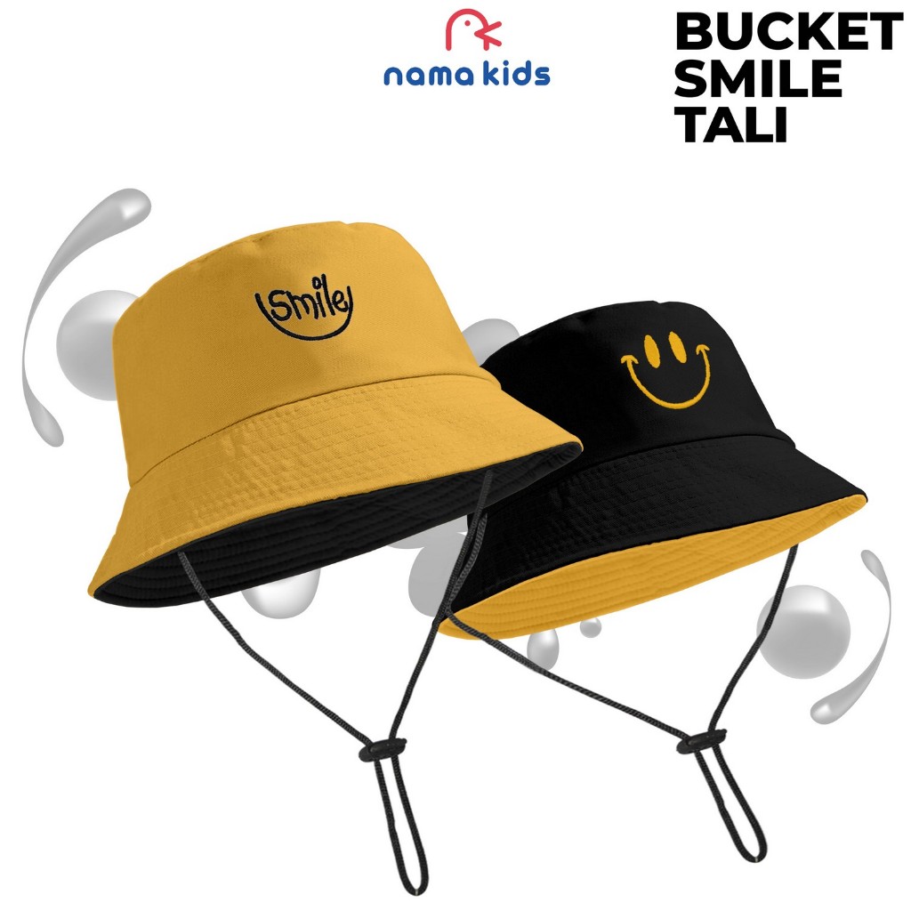 Gratong Topi Bucket Anak Topi Bucket Wanita Topi Bucket Pria Topi Bucket Bordir Smile Topi Bucket