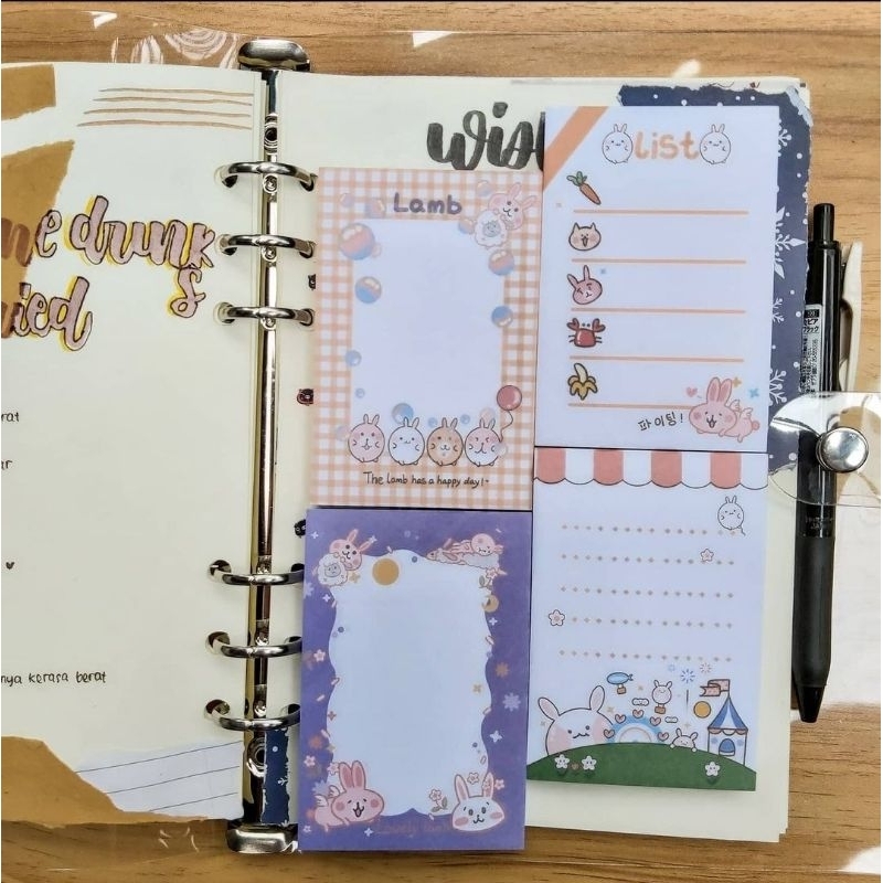 

Notepad Sticky Note kelinci lucu imut catatan mini