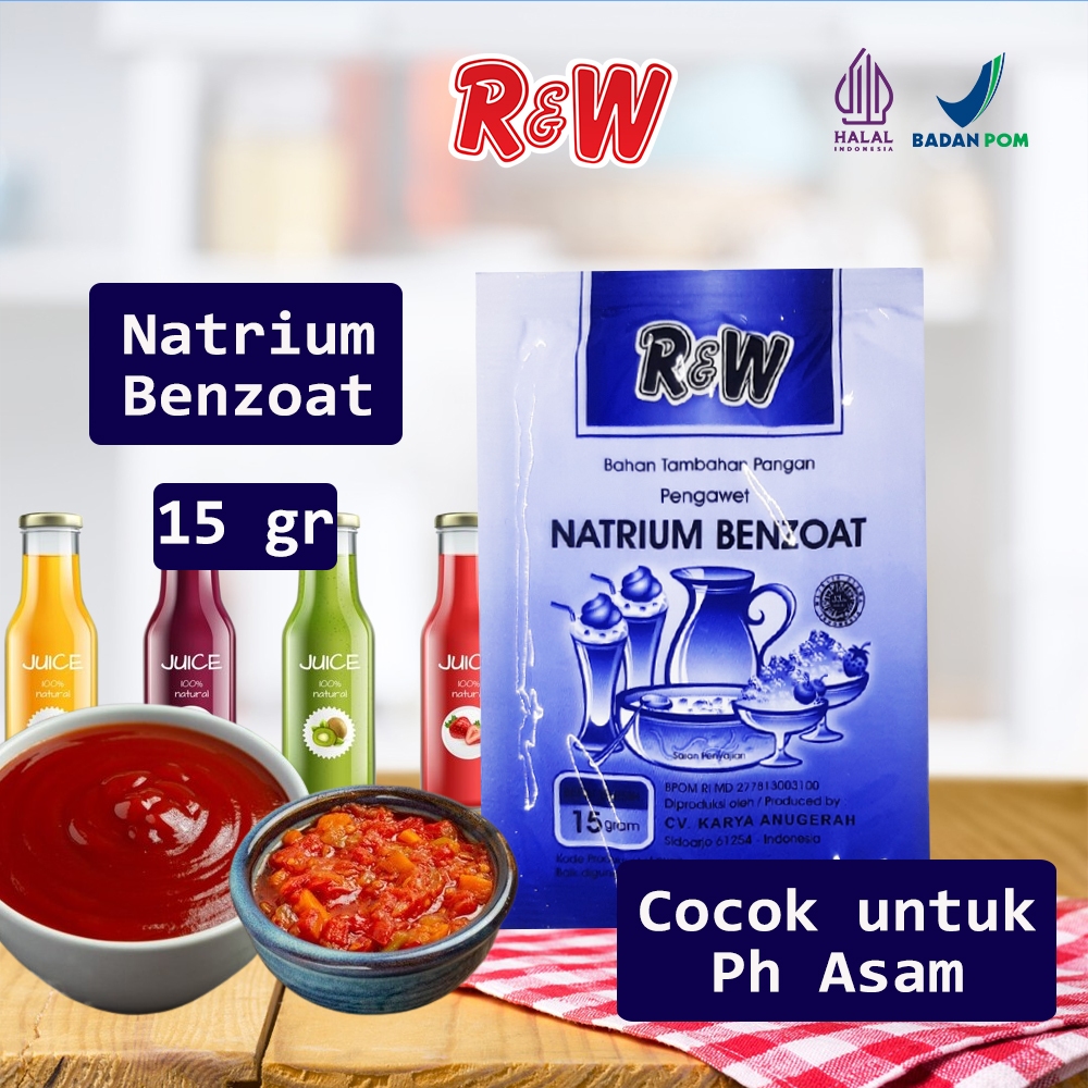 

Natrium Benzoat Pengawet Makanan Minuman Rajawali R&W RW 15 g