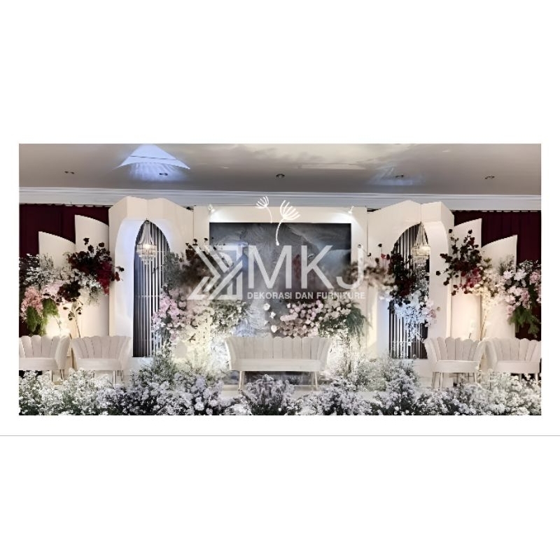 pelaminan backdrop 3D/backdrop pernikahan mewah/backdrop pelaminan/dekorasi wedding triplek terbaru/