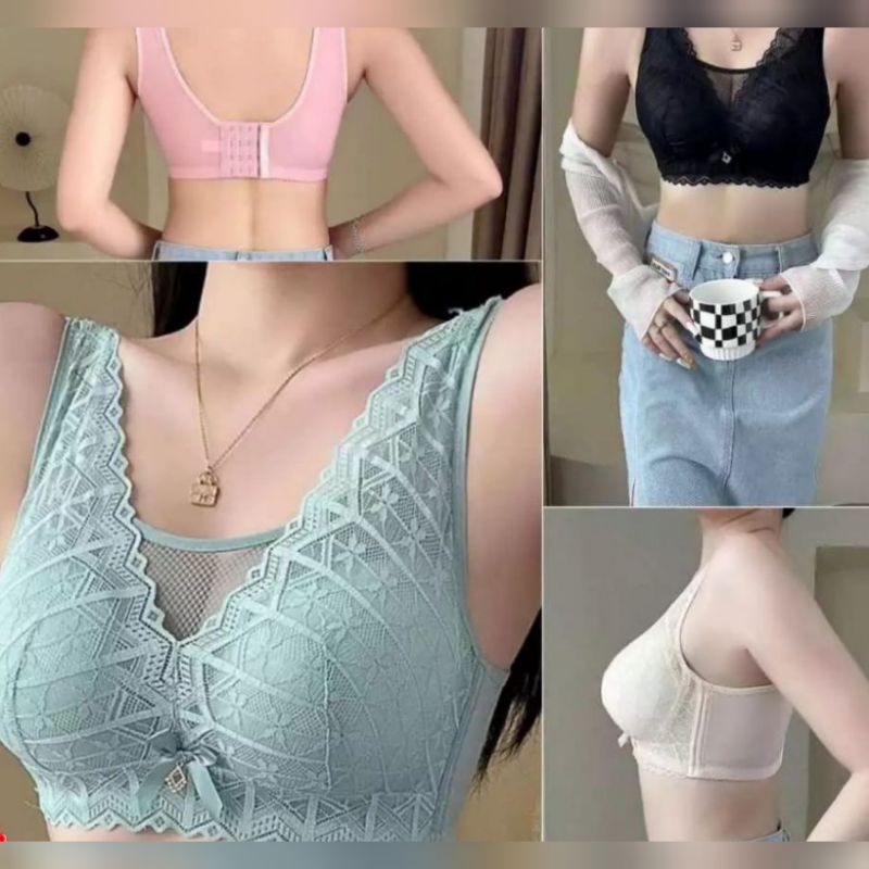 (B-28)Bra Renda Wanita Push Up bra tanpa kawat bra busa tipis bra busa tebal bra jumbo